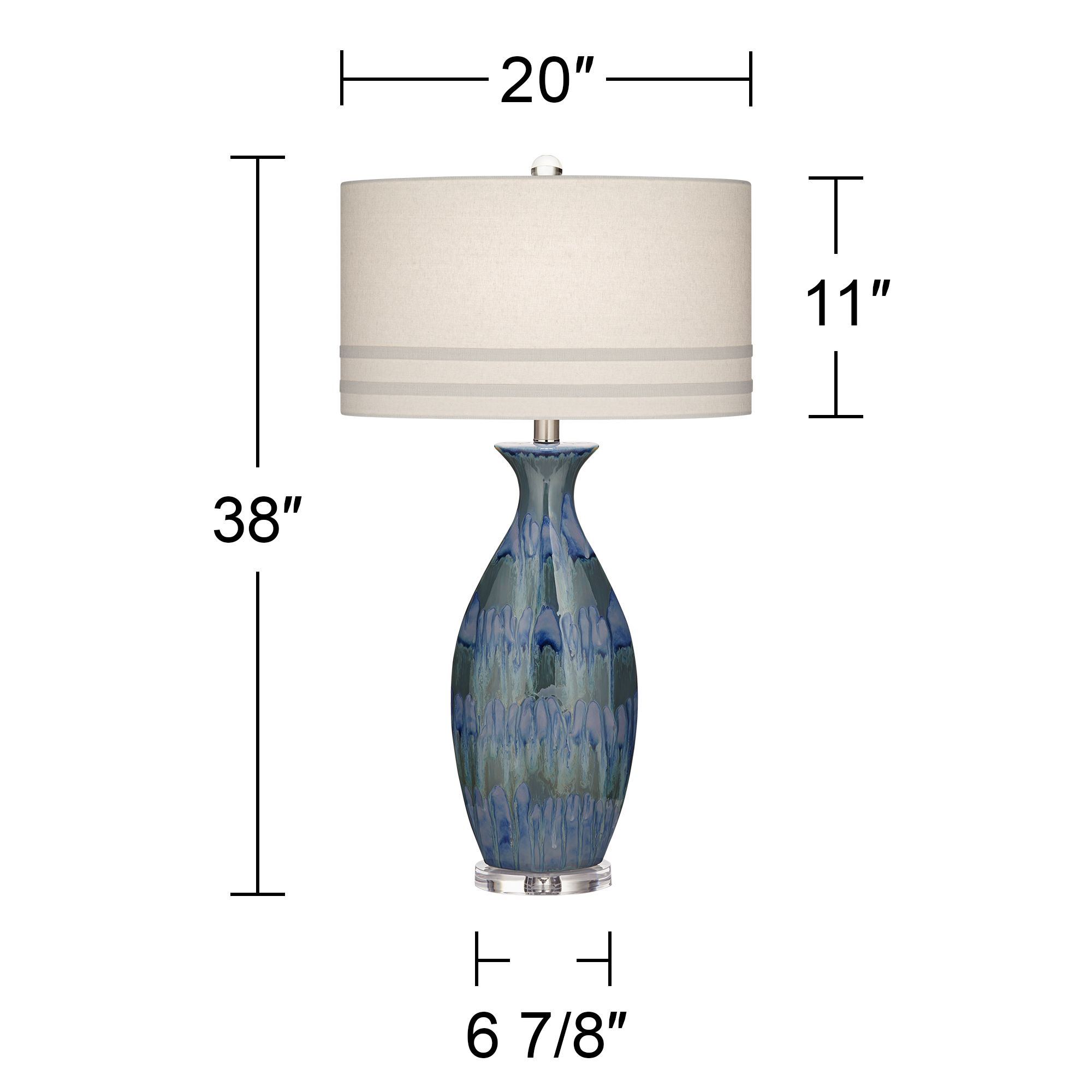 Possini Euro Annette 38" High Blue Drip Ceramic Table Lamps Set of 2