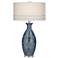 Possini Euro Annette Blue Drip Ceramic Lamp with Table Top Dimmer