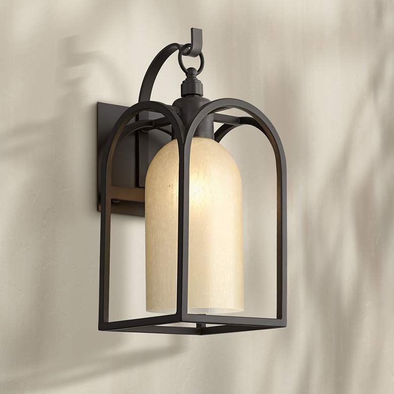 Image 1 Possini Euro Anthony 14 3/4 inch High Bronze Outdoor Wall Light