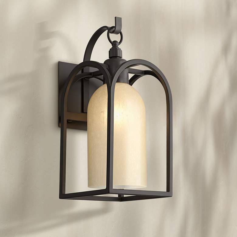 Image 1 Possini Euro Anthony 14 3/4" High Bronze Outdoor Wall Light