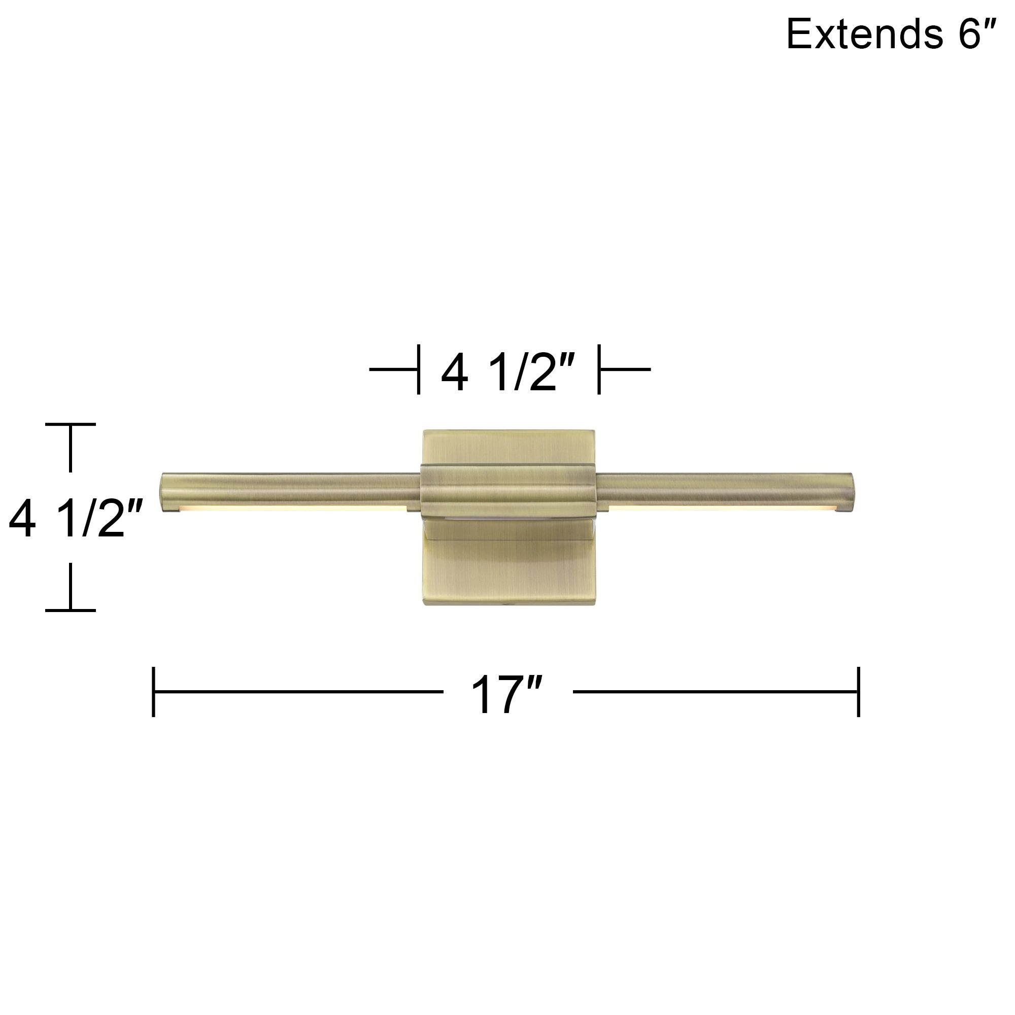 Possini Euro Anthony 17" Wide Antique Brass LED Picture Light