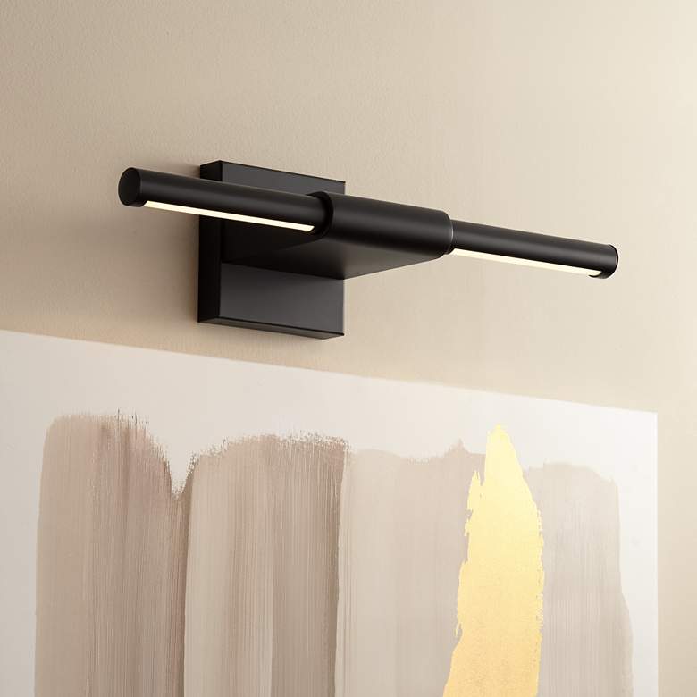 Image 1 Possini Euro Anthony 17" Wide Black LED Picture Light