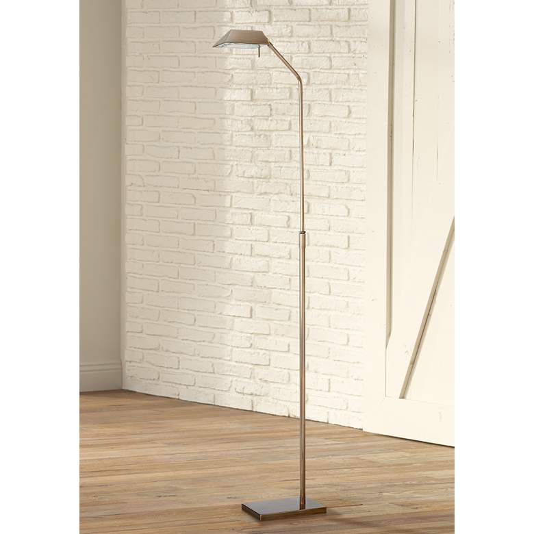 Image 1 Possini Euro Antique Brass Halogen Pharmacy Floor Lamp