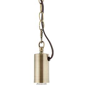 Image3 of Possini Euro Antique Brass Plug-In Swag Chandelier with Clear LED Bulb more views
