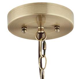 Image4 of Possini Euro Antique Brass Plug-In Swag Chandelier with Clear LED Bulb more views