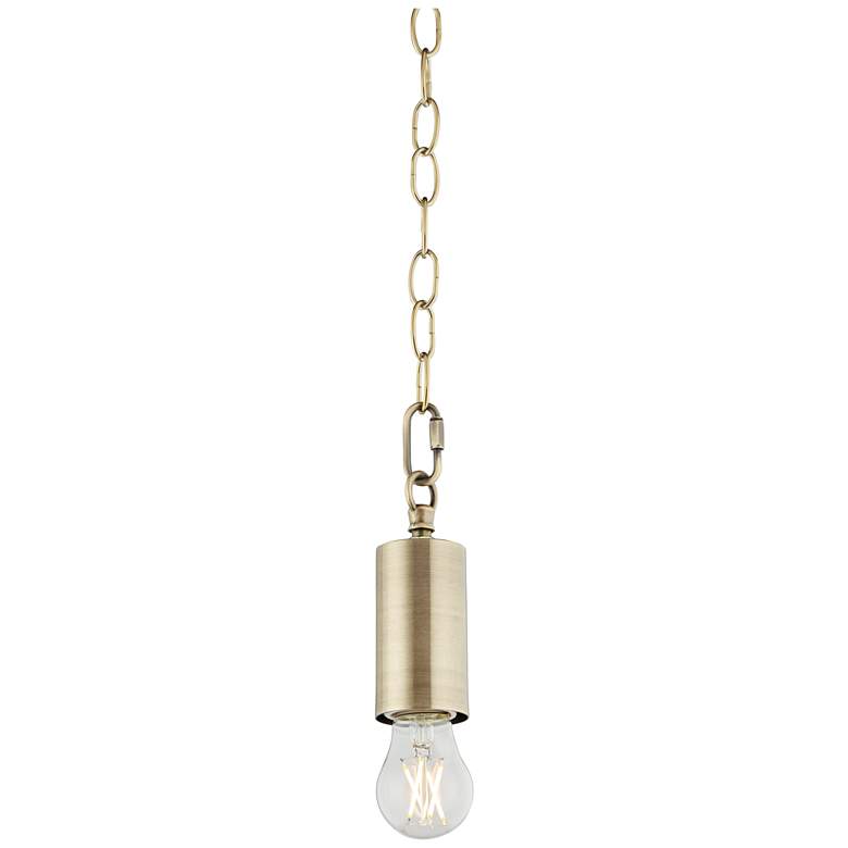 Image 7 Possini Euro Antique Brass Plug-In Swag Chandelier with Clear LED Bulb more views