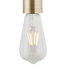 Image2 of Possini Euro Antique Brass Plug-In Swag Chandelier with Edison LED Bulb more views
