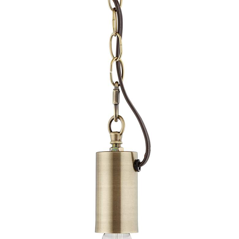 Image 3 Possini Euro Antique Brass Plug-In Swag Chandelier with Edison LED Bulb more views