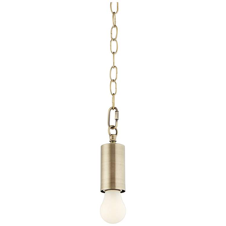 Image 7 Possini Euro Antique Brass Plug-In Swag Chandelier with Frosted LED Bulb more views