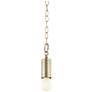 Possini Euro Antique Brass Plug-In Swag Chandelier with Frosted LED Bulb