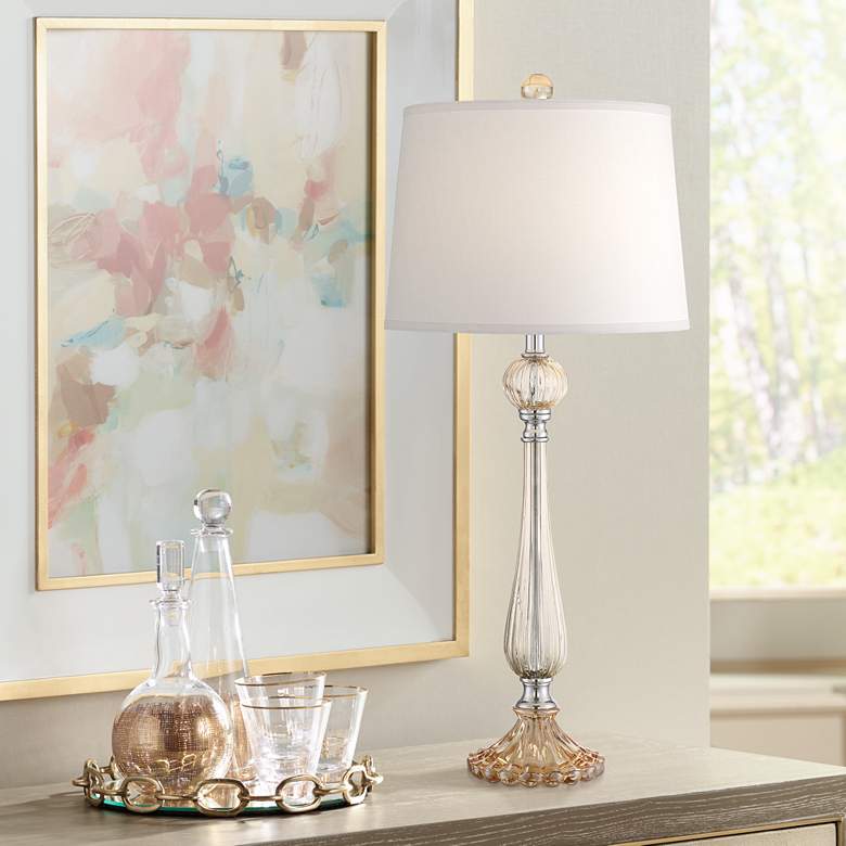 Image 1 Possini Euro Antoine Champagne Glass Table Lamp