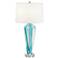 Possini Euro April Blue Art Glass Table Lamp