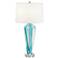 Possini Euro April Blue Art Glass Table Lamp