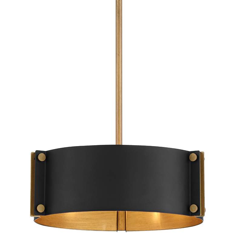 Image 2 Possini Euro Arabela 14" Wide Black and Gold 3-Light Pendant
