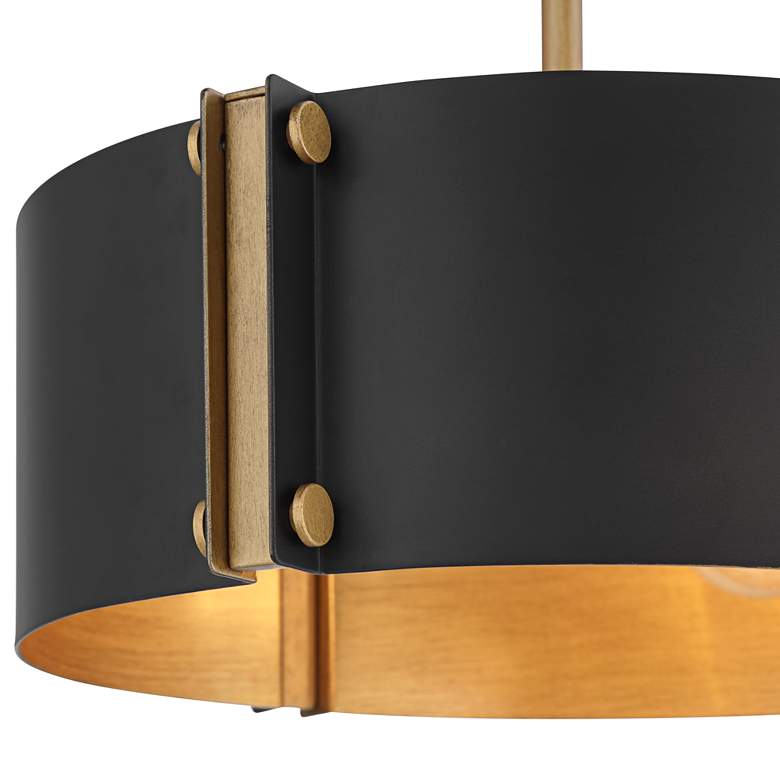 Image 3 Possini Euro Arabela 14" Wide Black and Gold 3-Light Pendant more views