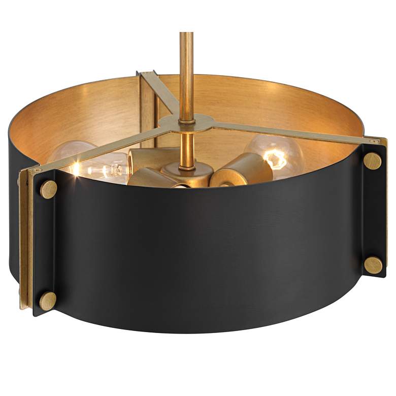 Image 4 Possini Euro Arabela 14" Wide Black and Gold 3-Light Pendant more views