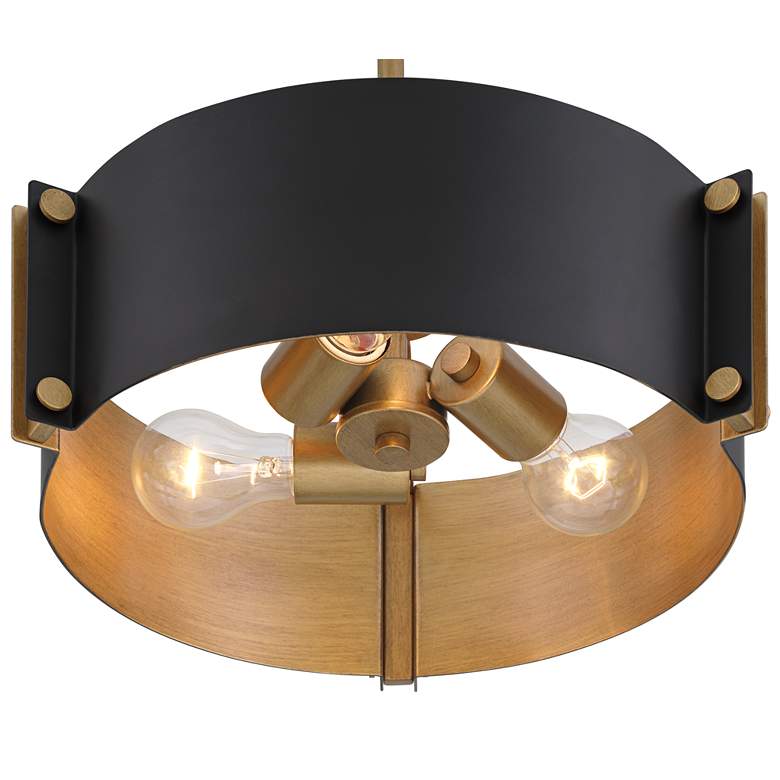 Image 5 Possini Euro Arabela 14" Wide Black and Gold 3-Light Pendant more views