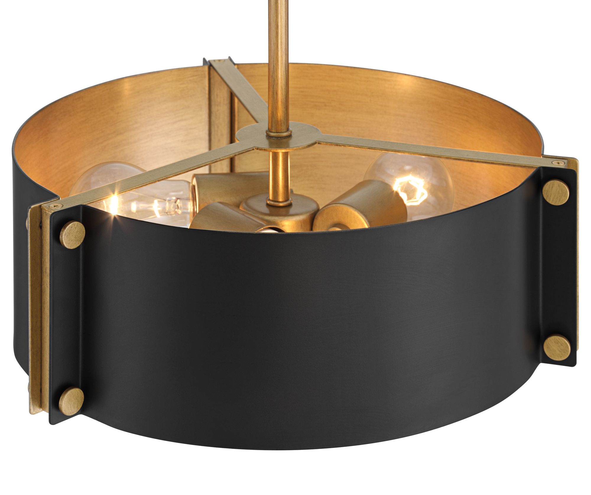 Thumbnail4 of Possini Euro Arabela 14" Wide Matte Black and Gold 3-Light Pendant more views