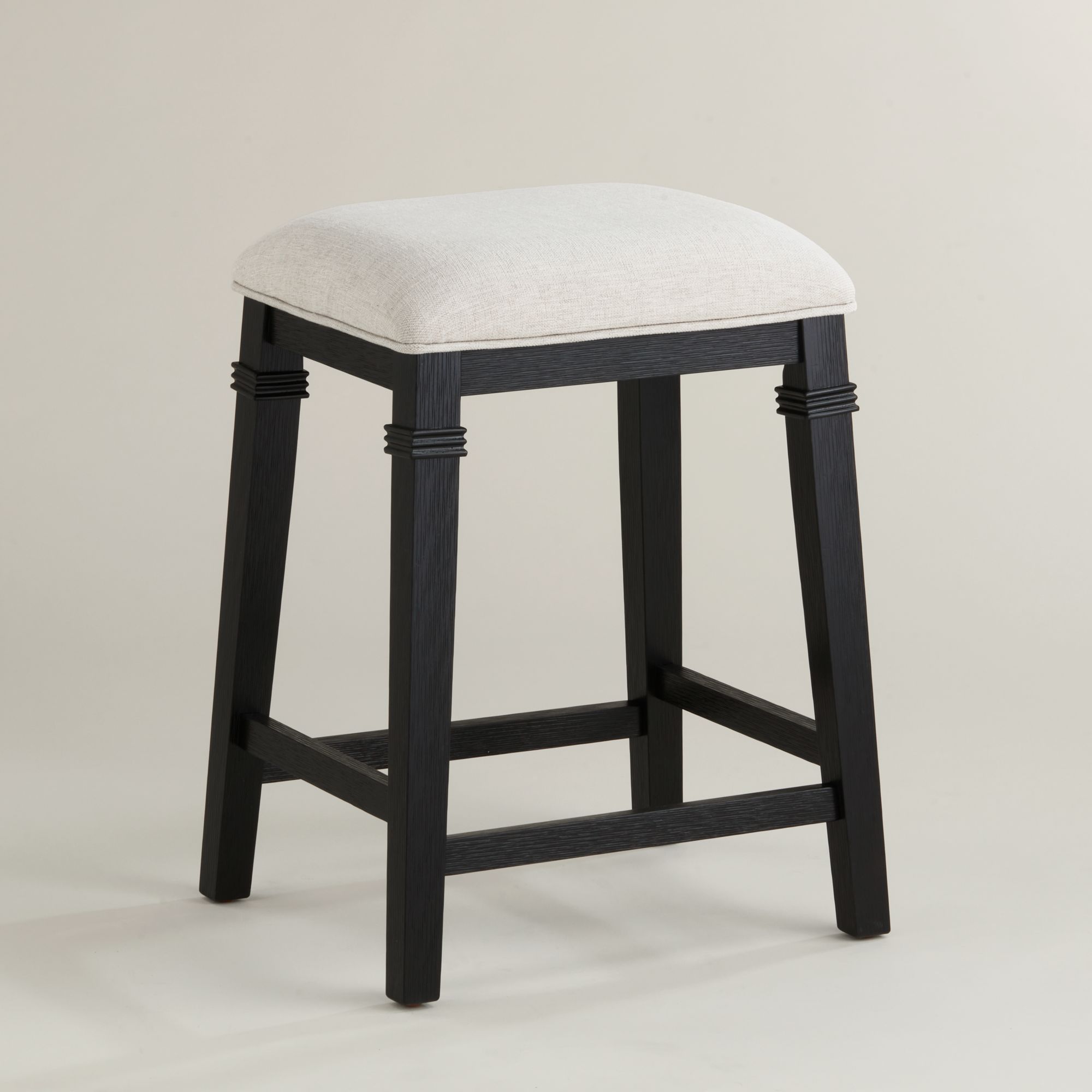 Thumbnail2 of Possini Euro Arabella 25 1/2" High Black Ecru Backless Counter Stool
