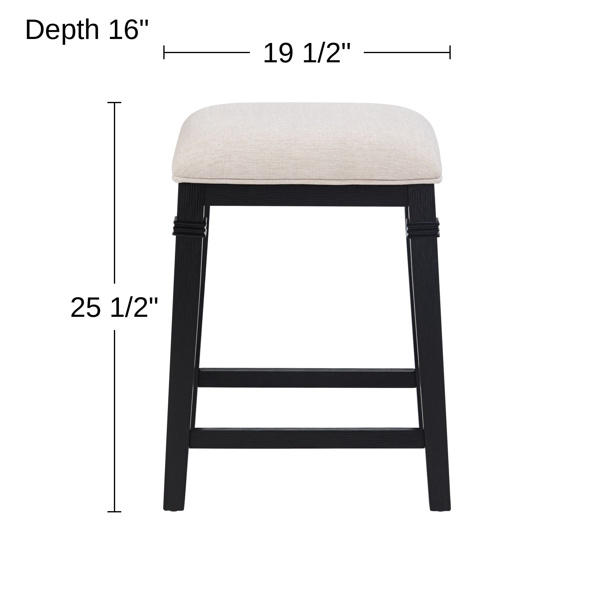 Possini Euro Arabella 25 1/2" High Black Ecru Backless Counter Stool in scene