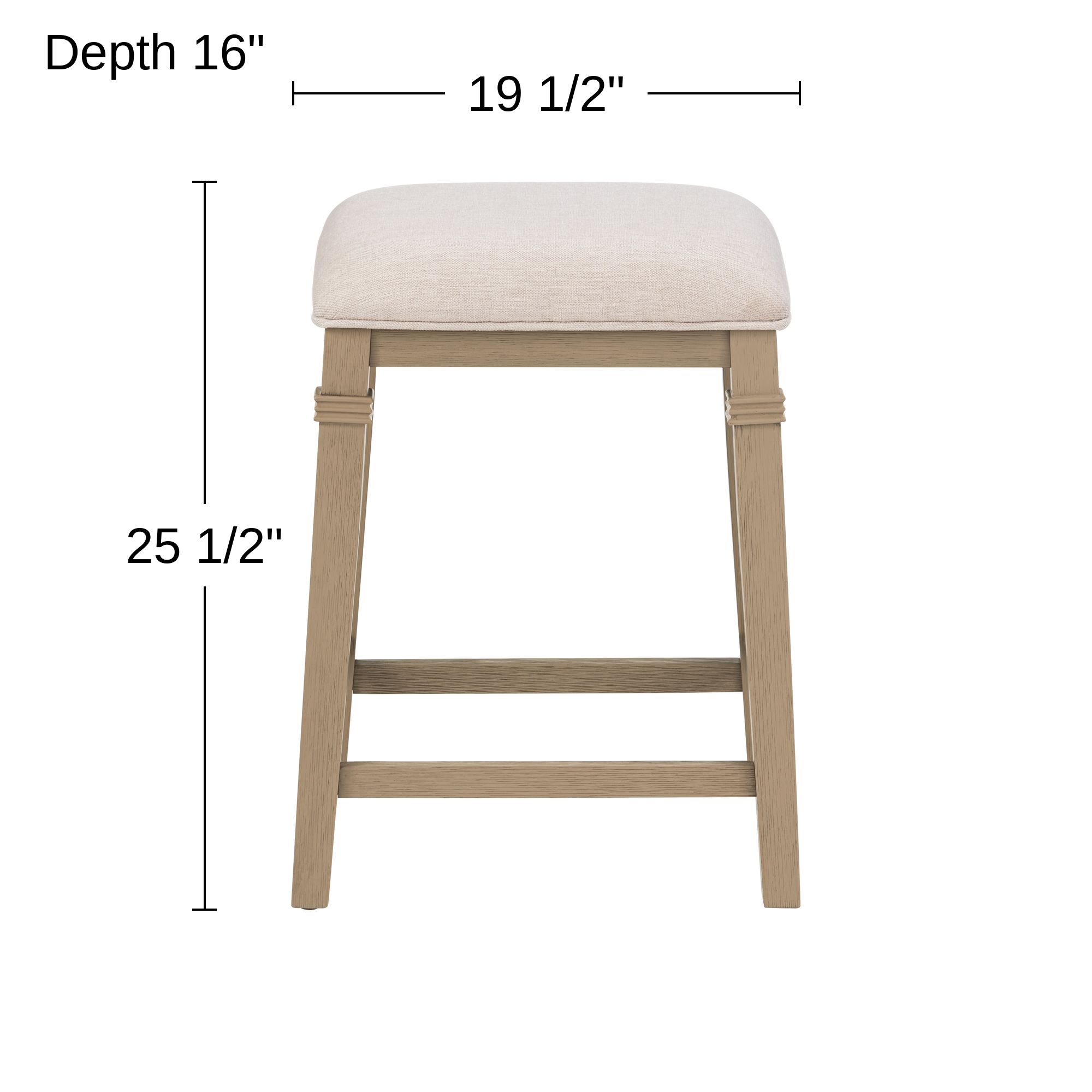 Possini Euro Arabella 25 1/2"H Gray Backless Counter Stool Set of 2