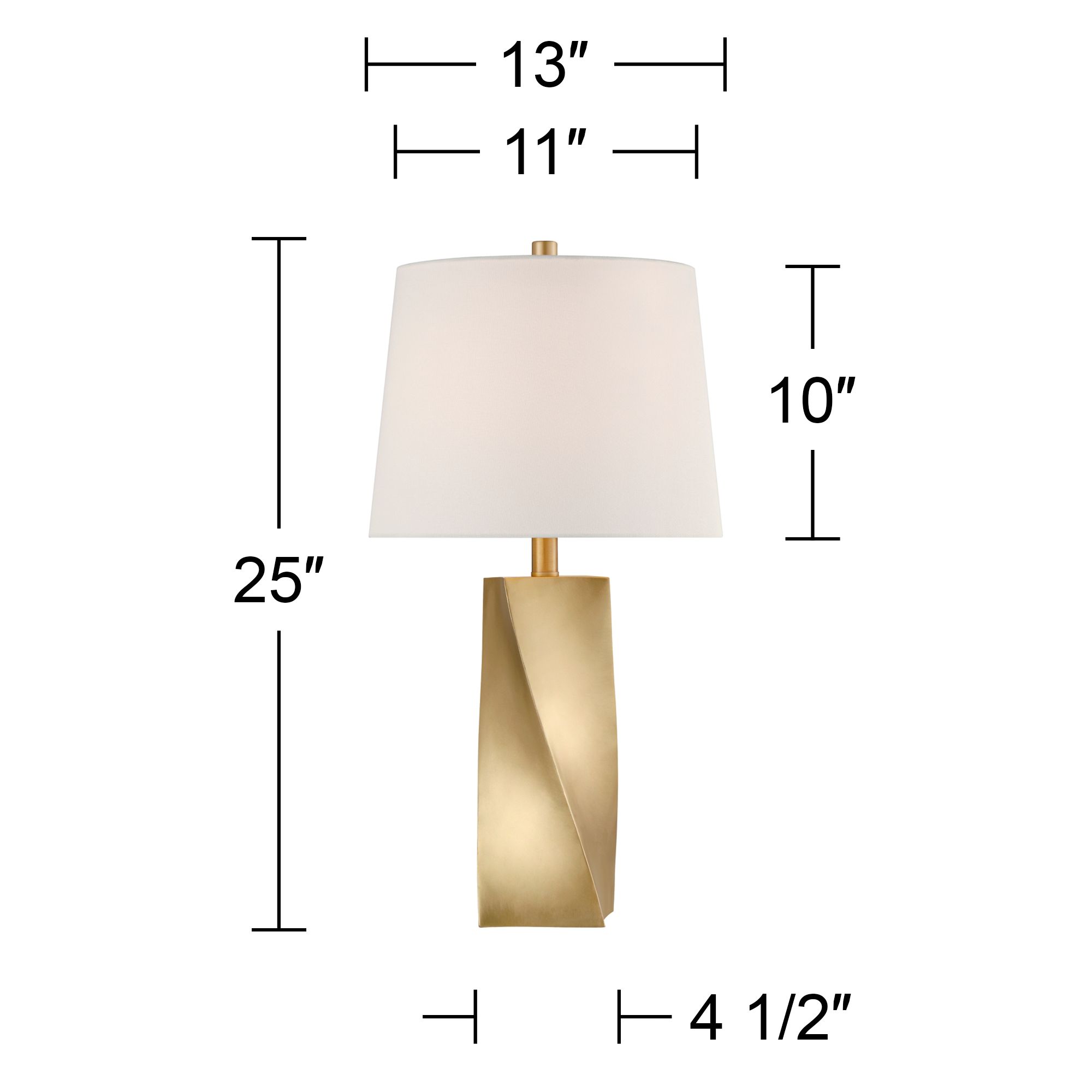 Possini Euro Arabella 25" Modern Gold Geometric Table Lamps Set of 2