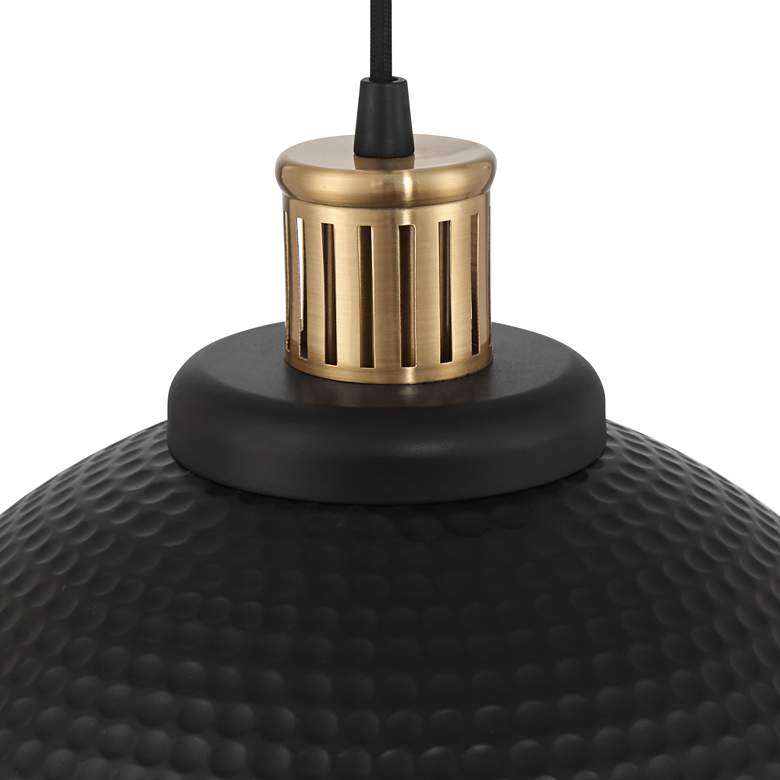 Image 5 Possini Euro Araceli 16" Wide Black and Gold Dome Metal Pendant Light more views
