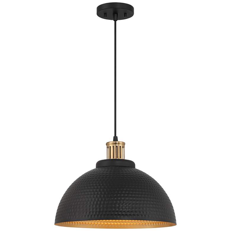 Image 6 Possini Euro Araceli 16" Wide Black and Gold Dome Metal Pendant Light more views