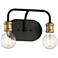 Possini Euro Aras 10 3/4" Wide Black and Brass Bath Light