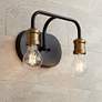 Possini Euro Aras 10 3/4"W Black and Brass Bath Light