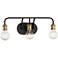 Possini Euro Aras 20" Wide Black and Brass 3-Light Bath Light