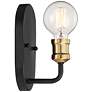 Possini Euro Aras 8" High Black and Gold Brass Wall Sconce