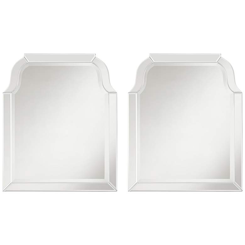 Image 1 Possini Euro Arch 20" x 24" Frameless Headboard Mirrors Set of 2