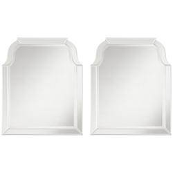 Possini Euro Arch 20&quot; x 24&quot; Frameless Headboard Mirrors Set of 2