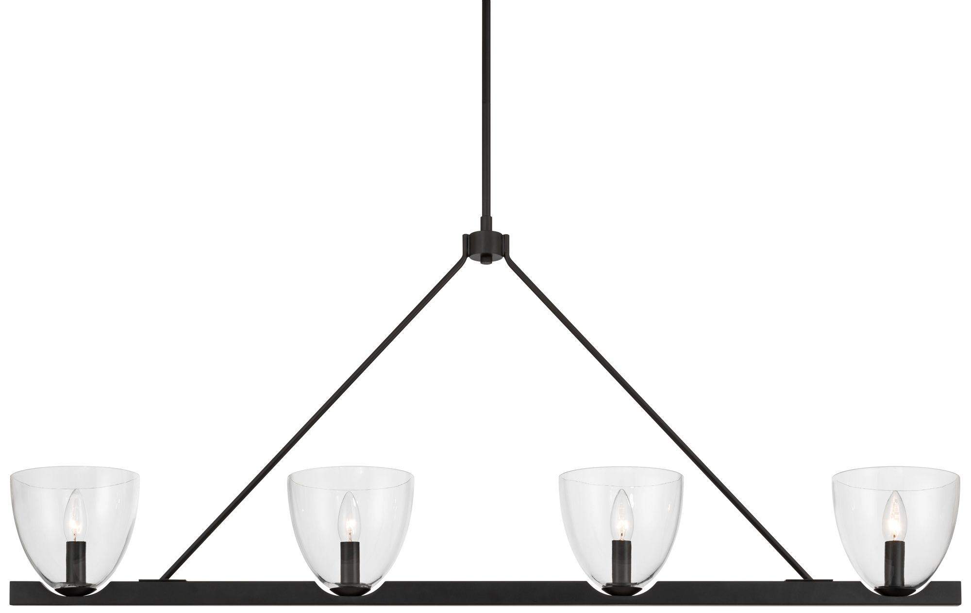 Image 3 Possini Euro Ardea 47" Wide Black 4-Light Linear Island Chandelier