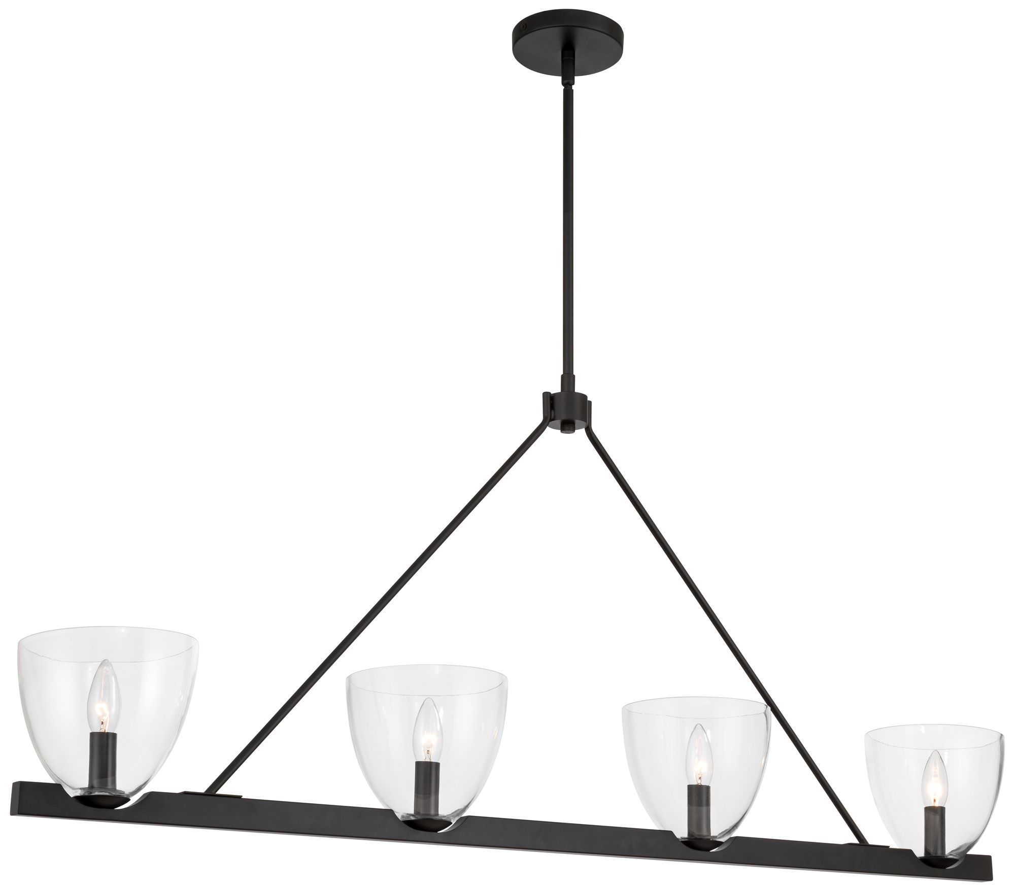 Possini Euro Ardea 47" Wide Black 4-Light Linear Island Chandelier in scene