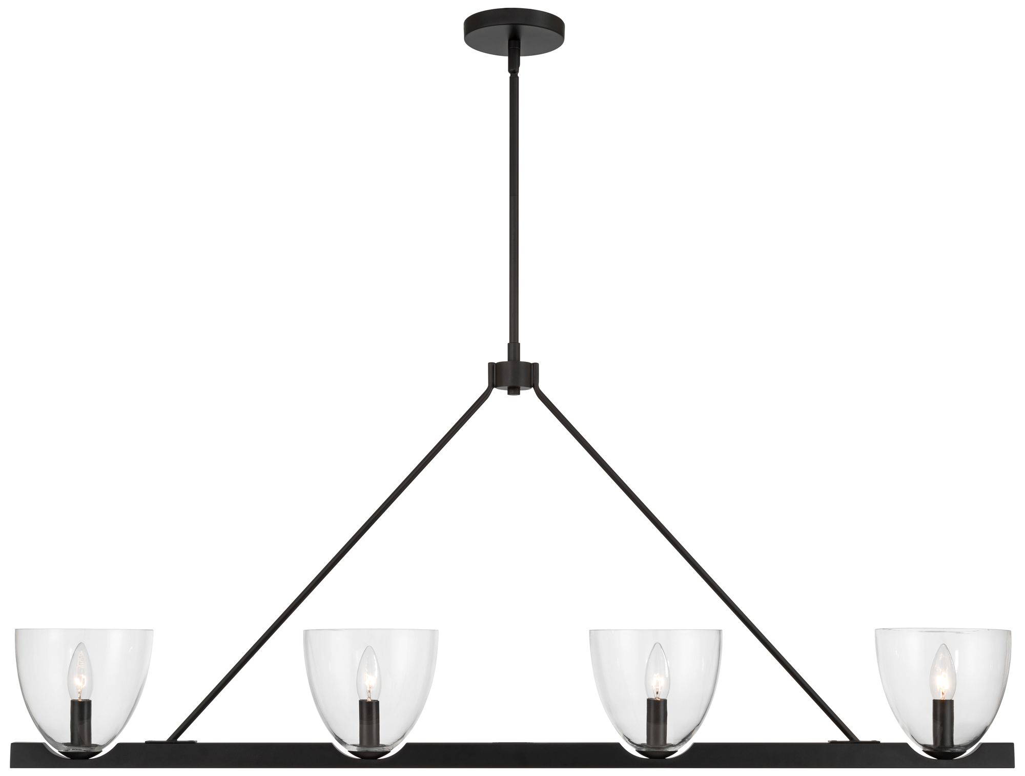 Possini Euro Ardea 47" Wide Black 4-Light Linear Island Chandelier in scene