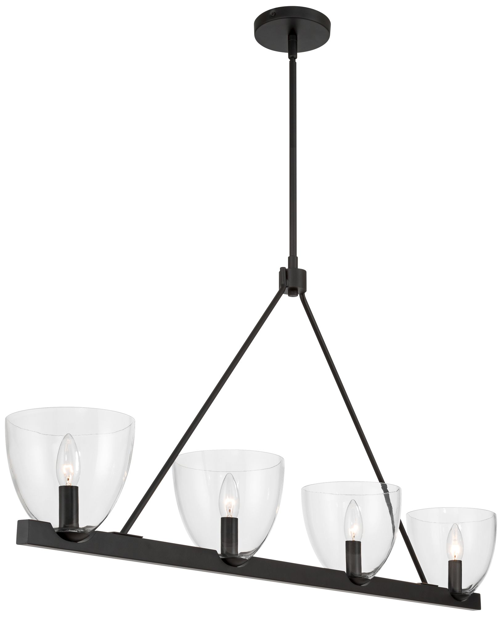 Possini Euro Ardea 47" Wide Black 4-Light Linear Island Chandelier in scene