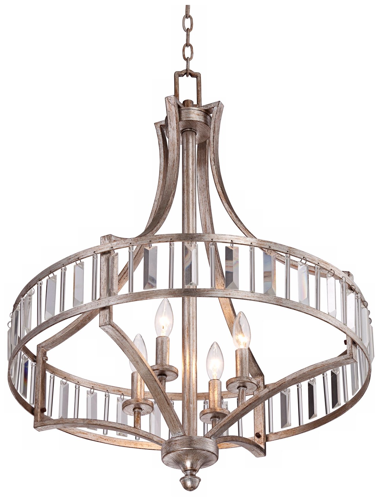 Image 6 Possini Euro Argento 24"W Silver 4-Light Crystal Chandelier more views