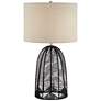 3_Possini Euro Aria 29 1/2" High Open Cage Black Rope Table Lamp
