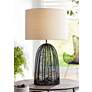 2_Possini Euro Aria 29 1/2" High Open Cage Black Rope Table Lamp