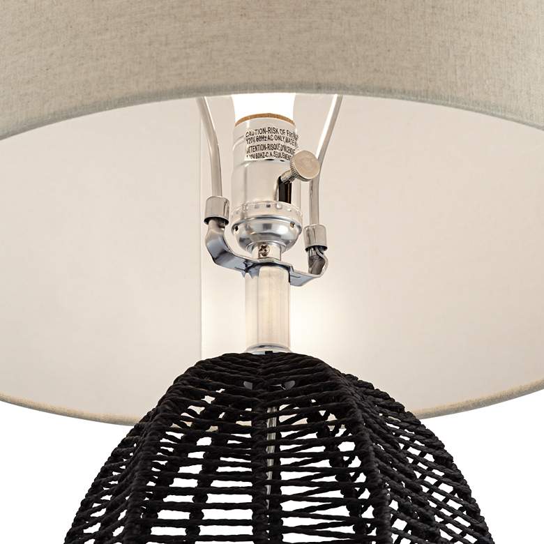 Image 5 Possini Euro Aria 29 1/2" High Open Cage Black Rope Table Lamp more views