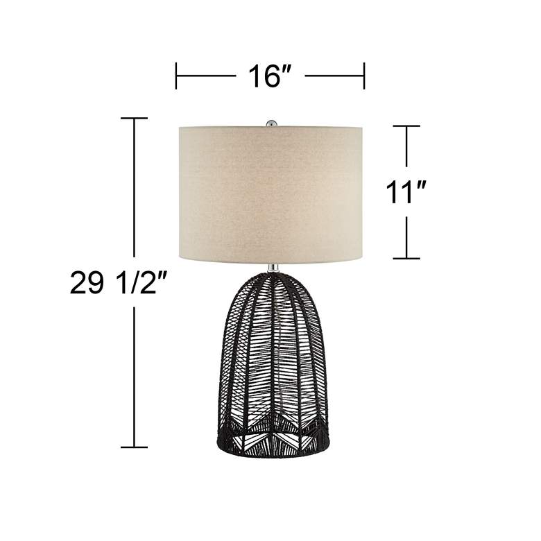 Image 7 Possini Euro Aria 29 1/2" High Open Cage Black Rope Table Lamp more views