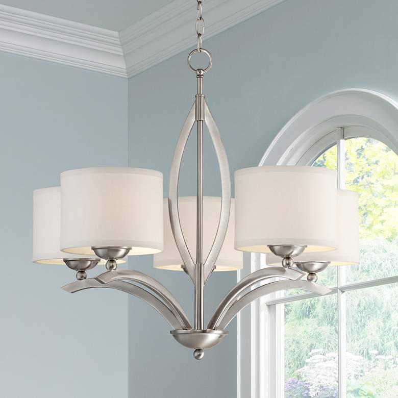 Possini Euro Ariano 27 1/4&quot; Wide Brushed Nickel Modern Chandelier