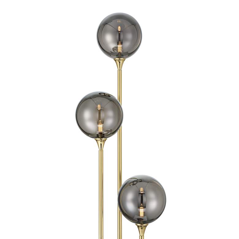 Image 5 Possini Euro Arielle 67" Brass and Gray Bubble Glass Tree Floor Lamp more views
