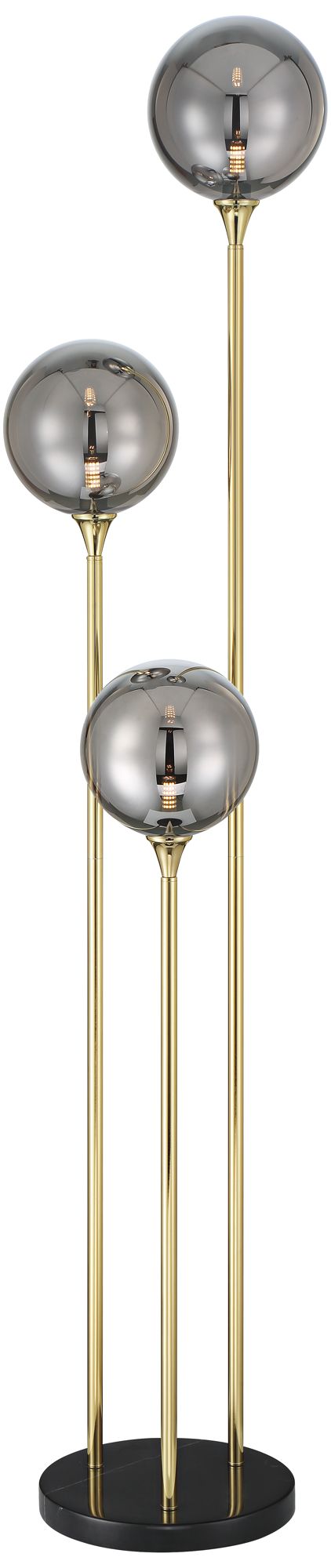Possini Euro Arielle 67" Brass and Gray Bubble Glass Tree Floor Lamp in scene