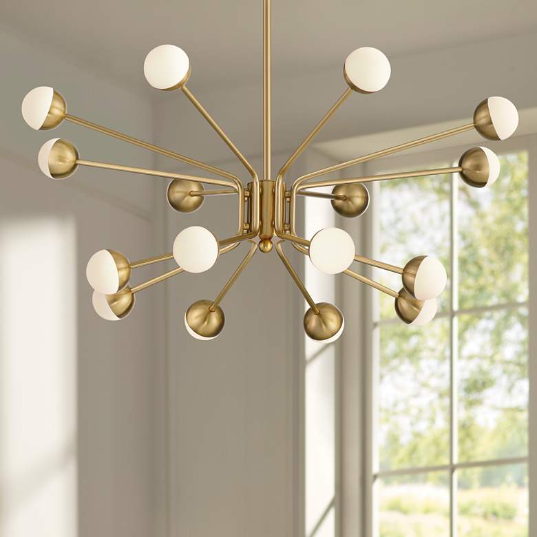 Image 1 Possini Euro Aries 30"W Soft Gold 16-Light LED Chandelier