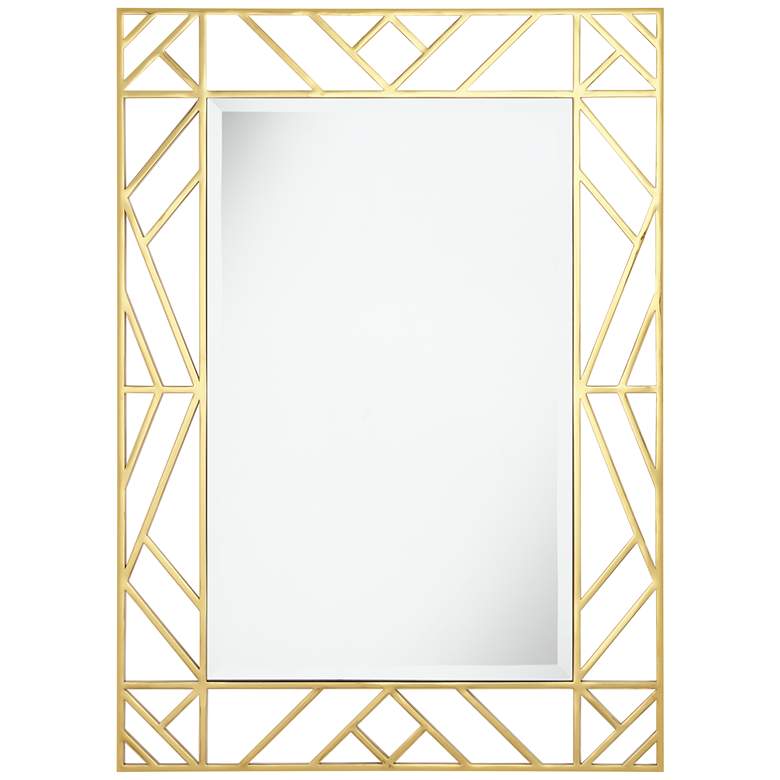 Image 1 Possini Euro Ariyah 28 inch x 39 inch Gold Openwork Wall Mirror