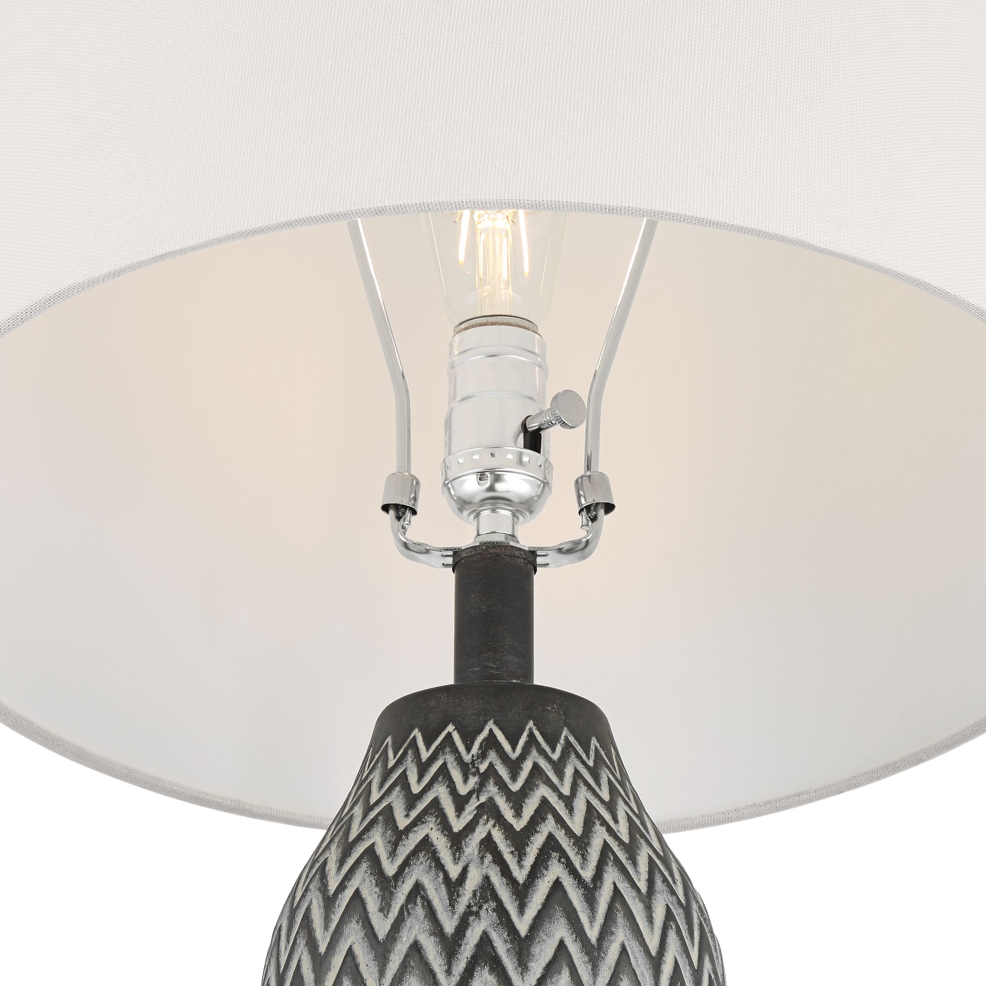 Image 4 Possini Euro Arizona 27 1/2" Zig-Zag Black Beige Table Lamps Set of 2 more views