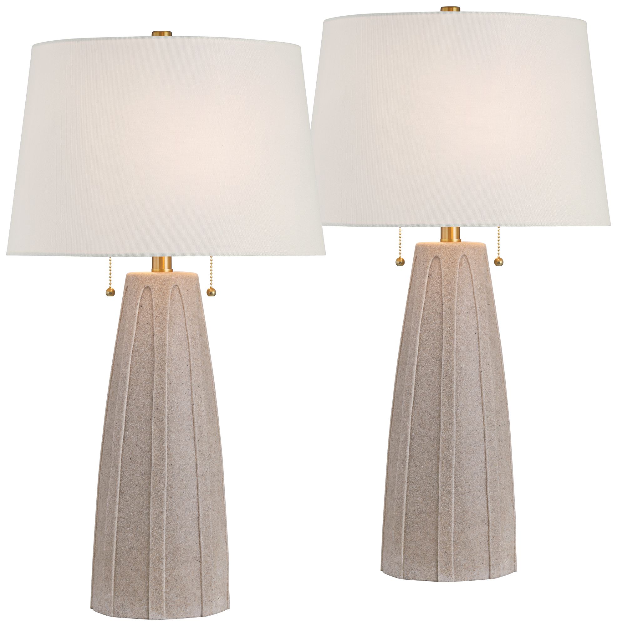 Possini Euro Arizona 28" Faux Sandstone Modern Table Lamps Set of 2